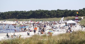 Balka Strand is popular because of its white ultra thin sandy beach.