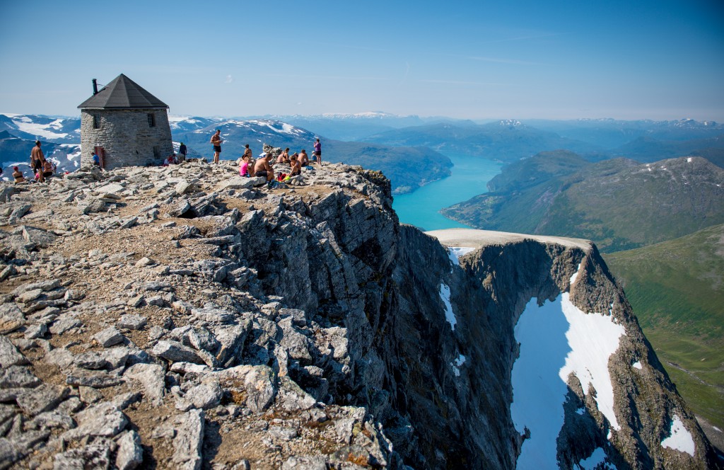 The Skaala tower perched high above Nordfjord - Norwegian western mountain region
