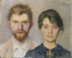 P.S. and Marie Krøyer - double portrait - the couple have portrayed one another. (1890) Skagens Museum.